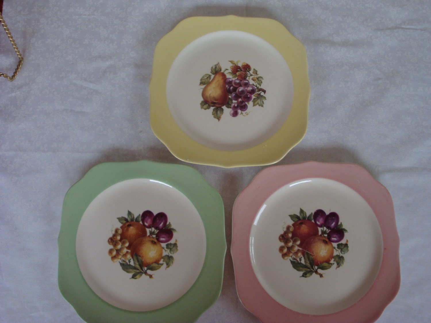 Set of Three Crooksville China Co. Fruit Plates