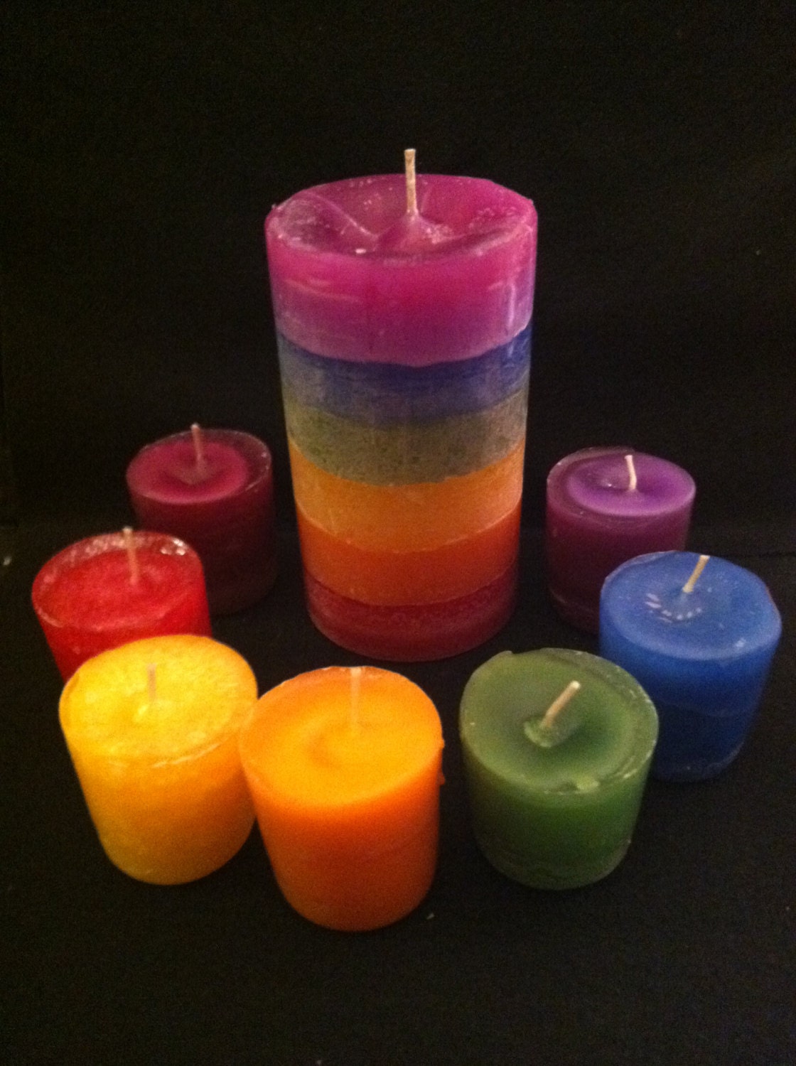 Chakra Candle Set by CheekersGems on Etsy