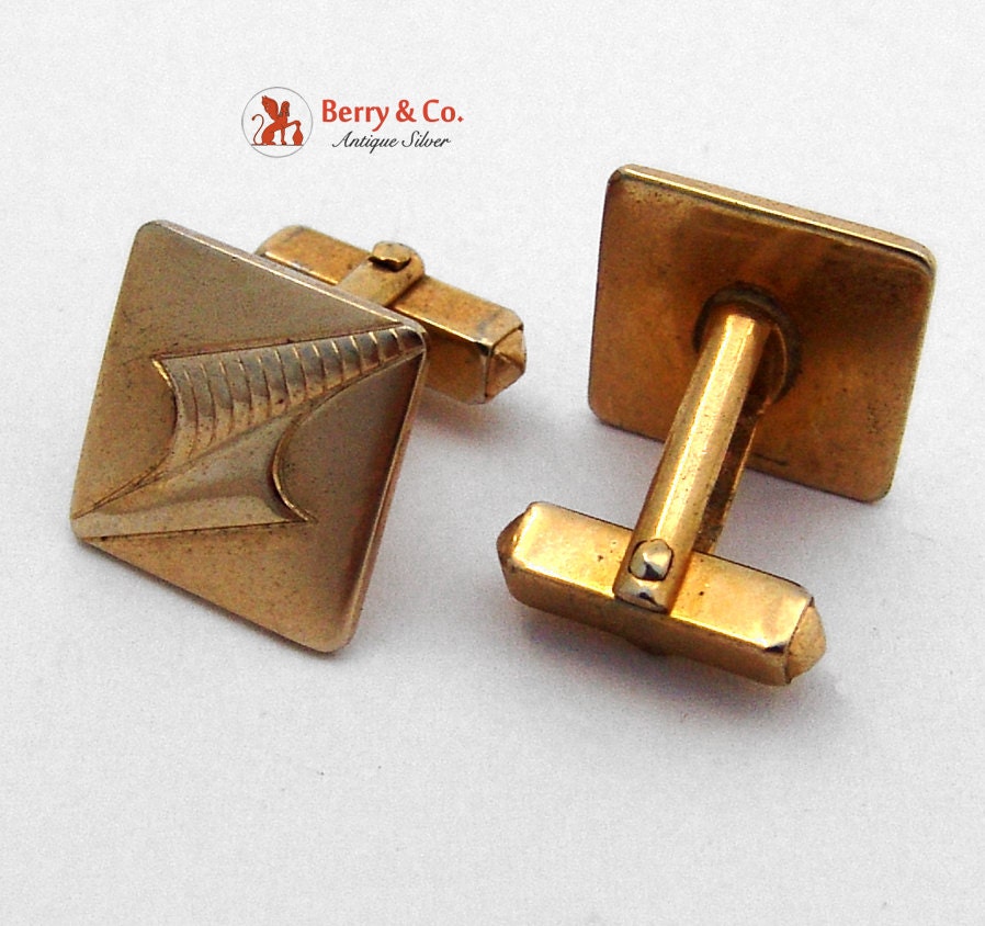 Retro Anson Cufflinks Gold Plated 1940s by BerrysGems on Etsy