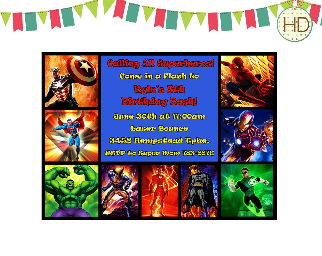 Marvel Superhero Birthday Party Invitations 10