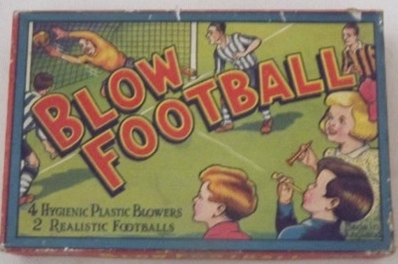 Vintage Blow Football English Soccer Table Top Game 1930s/40s