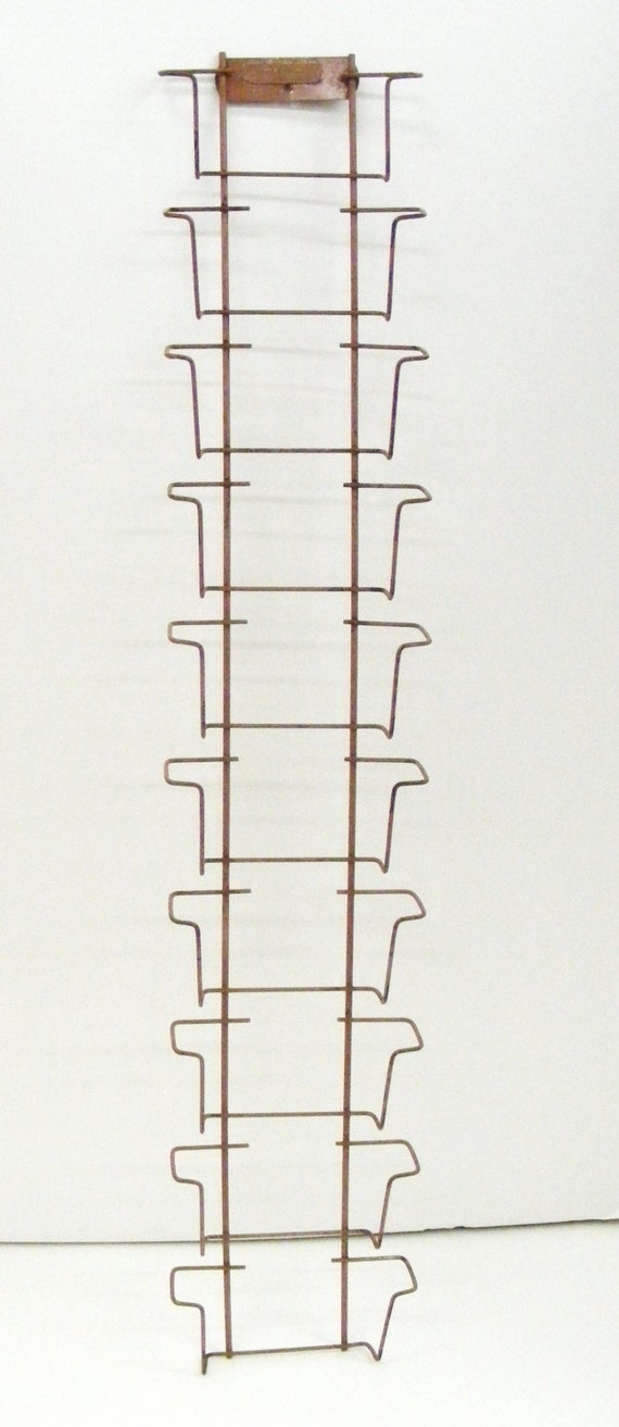 Items similar to Vintage Postcard Wall Mount Rack by Altas Wire