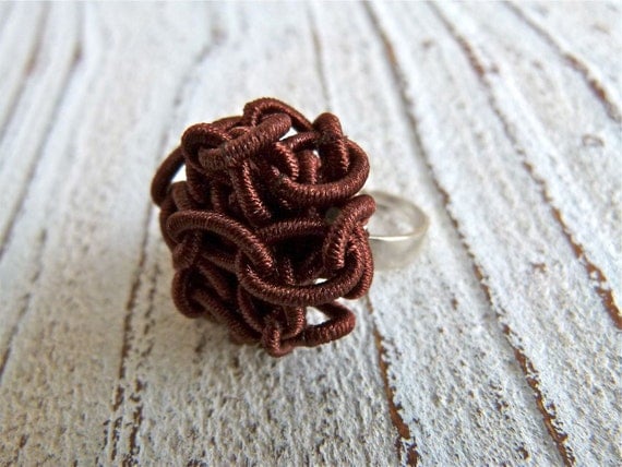 Ring "Tangle" brown