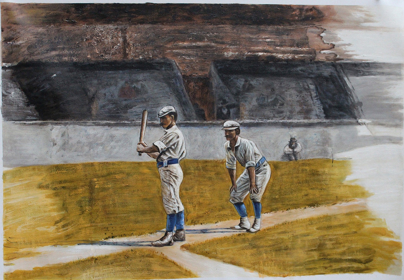 Thomas Eakins Baseball Players Practicing 24 X by Ownapainting