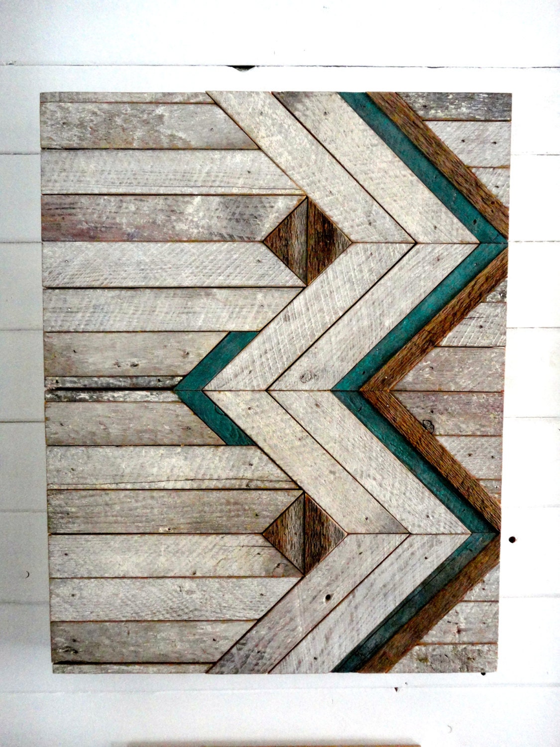 Reclaimed Wood Chevron Wall Hanging. by StoneHillMillworkCo