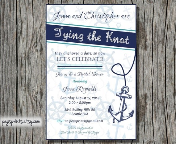 Nautical Wedding Shower Invitations 1