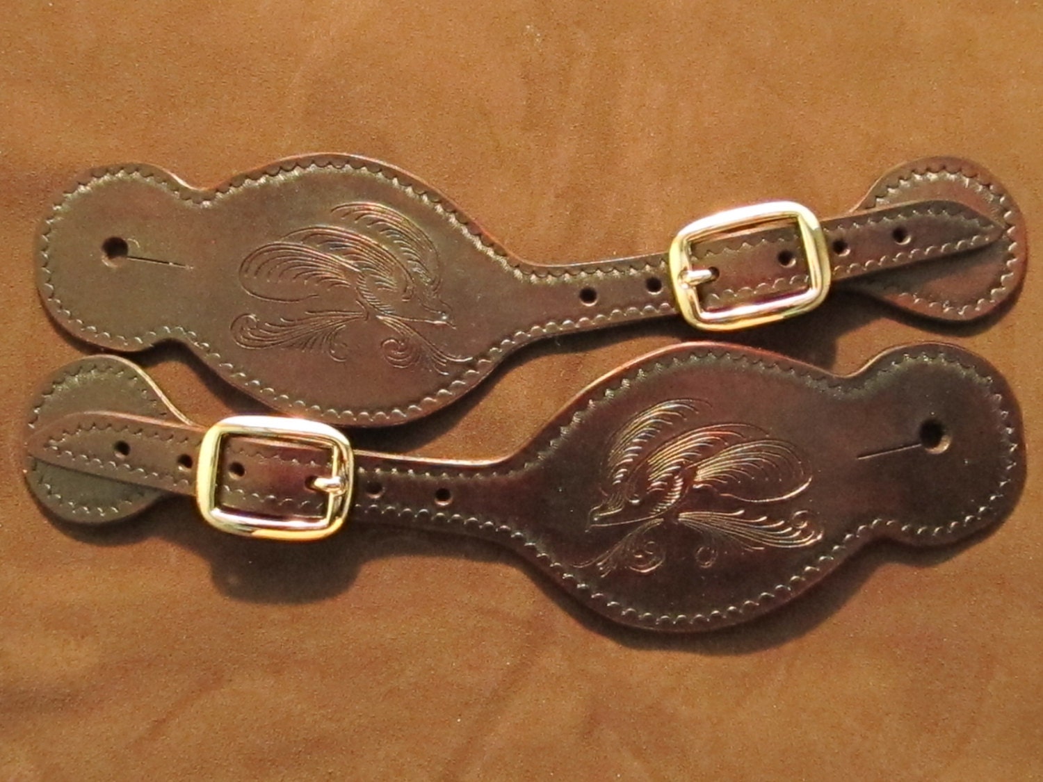 Hand Made Custom Leather Spur Straps by IvansCustomLeather on Etsy
