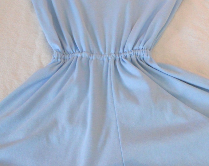 Woman's Hawaiian Romper, Vintage 1986 Blue Playsuit, Beach Cover Up , Size Small