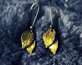 Bronze leaf earrings