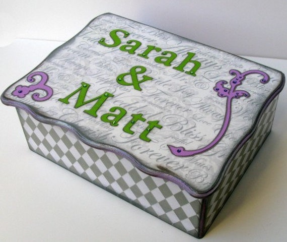 Personalized Wedding Keepsake Box Card Box