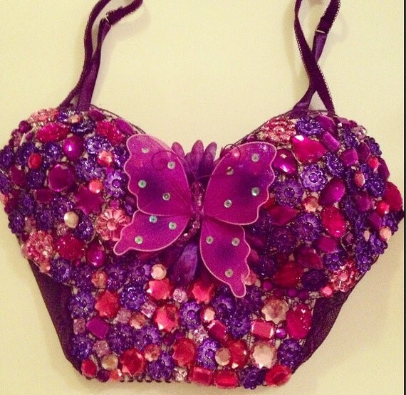 Purple Rhinestone Rave Corset by EyeCandyFashionistas on Etsy