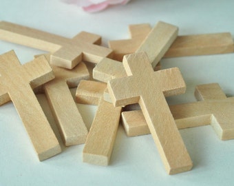 15pcs Large Unfinished Natural Wood Cross Charms - No Varnish &amp; No ...