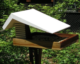 In Stock, Mid Century Modern 1960's Diner Bird Feeder, Googie, Space Age, Atomic, Modern, Redwood.