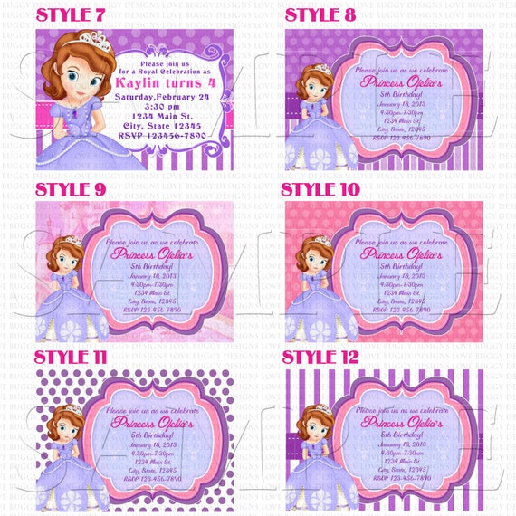 sofia the first birthday invitation card template free download