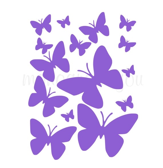 Butterfly Vinyl Wall Decals Set Of 15 Wall Decal 