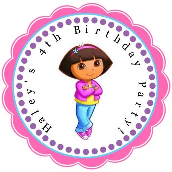 Dora Personalized Stickers Party Favors by KiddieCreations1