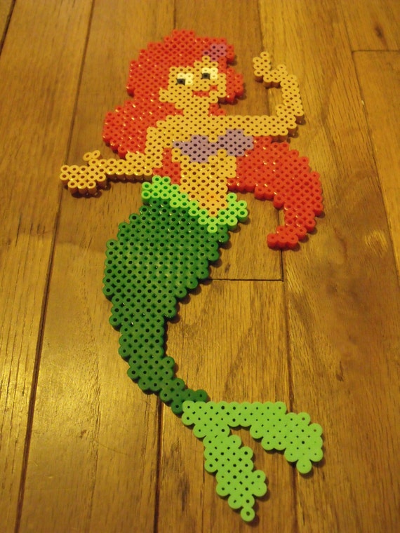 Items Similar To Disney Ariel Mermaid Perler Bead Pixel Art On Etsy