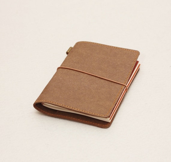 Passport size Journal Traveler's Notebook Washable Kraft