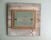 Beachy Reclaimed wood frame personalized with date - perfect for new b 