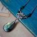 Magical green Labradorite gemstone necklace with czech glass beads and filigree connector