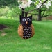 Hoot Owl embroidered felt Christmas tree ornament in dark brown