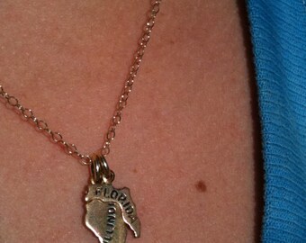 Two State Necklace Silver or Gold - Double the Pride with Two State Charms on one necklace Going Away Gift