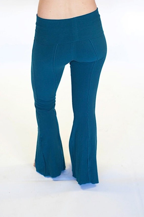 Womens Yoga Pants foldover waist YOGINI FLARES by DervishClothing