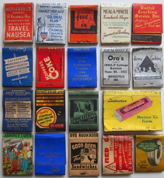 Lot of 19 Vintage Matchbook Covers by 5and10vintage on Etsy