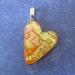 Orange Heart Pendant, Necklace Slide, Orange Jewelry, Couples Jewelry - Love Flame - 3702 -2