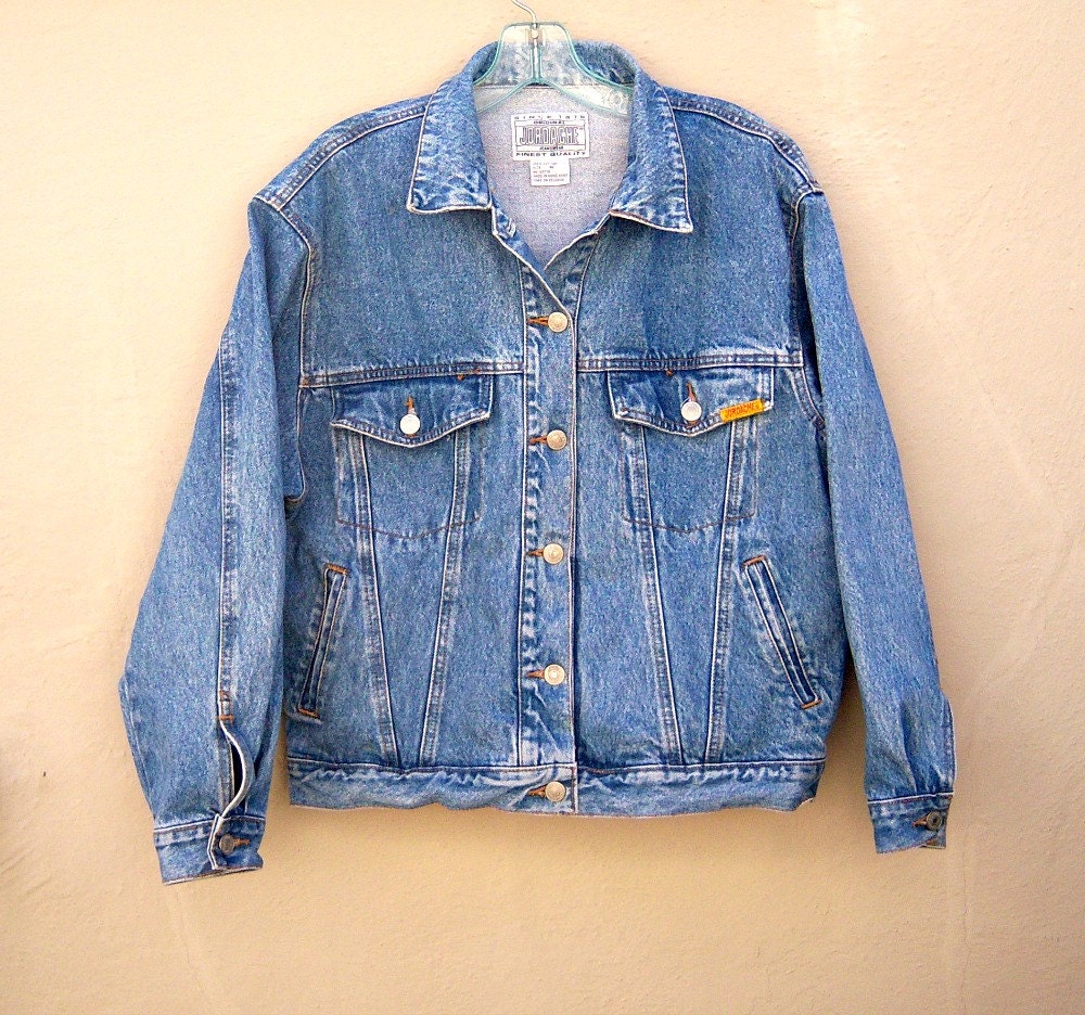 Vintage JORDACHE denim jeans jacket / 80s boyfriend jacket