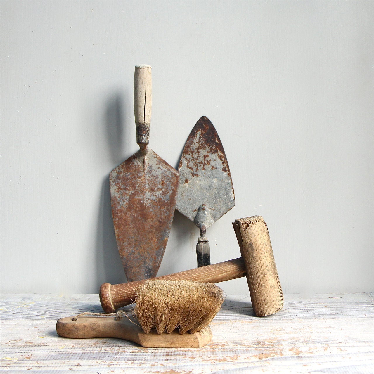 Vintage Masonry Tools / Bricklaying Industrial Home Decor