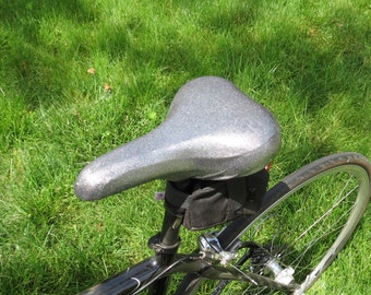 Bicycle Saddle Cover - STANDARD size - Silver Metallic