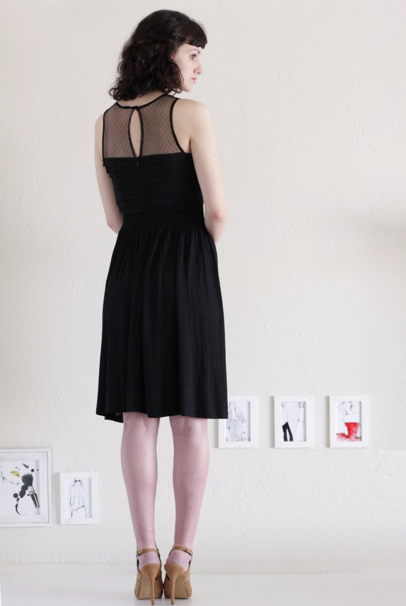 Elegan Knee Length Sleeveless Elegan Balck Lace Party Dress