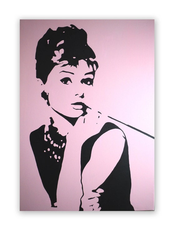 Audrey Hepburn Pop Art Canvas Painting XL