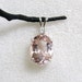 Stunning 4.69 Carat Oval Morganite Pendant in Sterling Mount RKS107