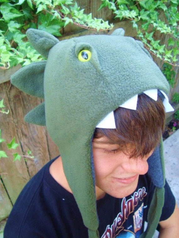 Items similar to Dinosaur Hat, green, fun animal hat on Etsy