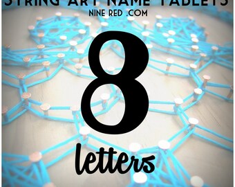 Modern String Art Wooden Name Tablet - 8 letters