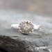 Rough Uncut Diamond Engagement Ring - Deco Band and Crown Bezel - Raw Diamond - April Birthstone - Conflict Free Diamond