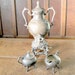 Antique Silver Plate Samovar Coffee Server with Cream and Sugar