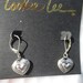 Vintage Earrings Heart Silver Cookie Lee