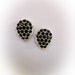 Vintage Weiss Earrings Clip On with Black Rhinestones