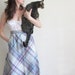 1960 tartan plaid skirt . high waist librarian wear .extra small.small.xs .sale s a l e