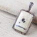 Unique Natural Stone Pendant, Small painting jasper pendant, Earthy desert brown yellow picture jasper, Antique copper, abstract nature art