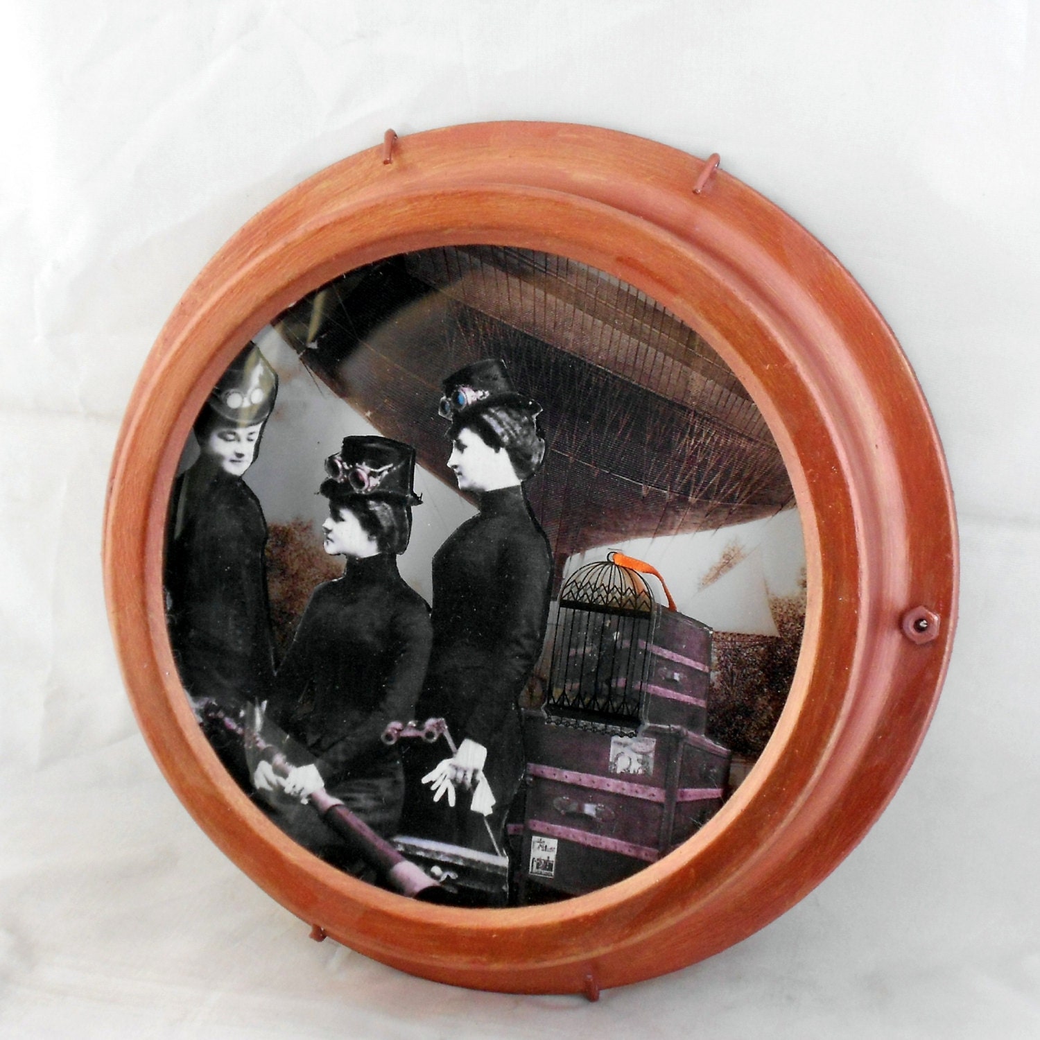 Steampunk Wall Decor Clock Shadow Box Altered Clock