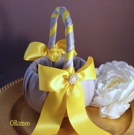 Fifth Avenue Wedding Flower Girl Basket - Choose Colors To Match Your Ceremony