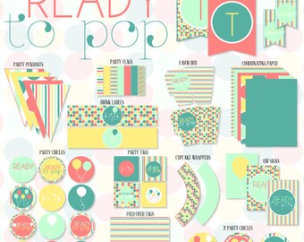 Ready To Pop PRINTABLE Girl Baby Shower (INSTANT DOWNLOAD) by Love The Day