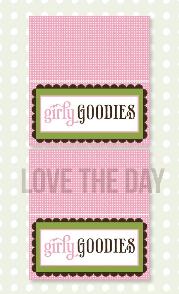 So Girly Baby Shower PRINTABLE Fold Over Tags (INSTANT DOWNLOAD) by Love The Day Il_570xn