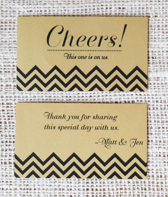 50 pack gold golden drink ticket with chevron border for your