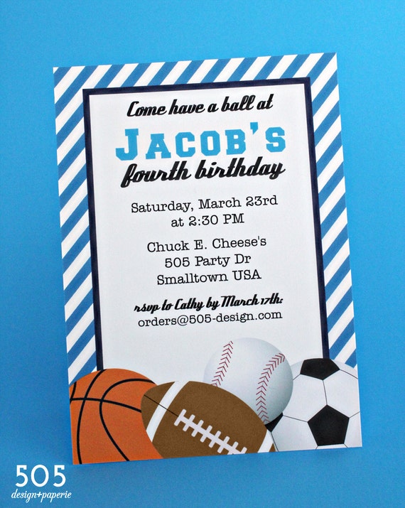 Sports Birthday Invitations 10