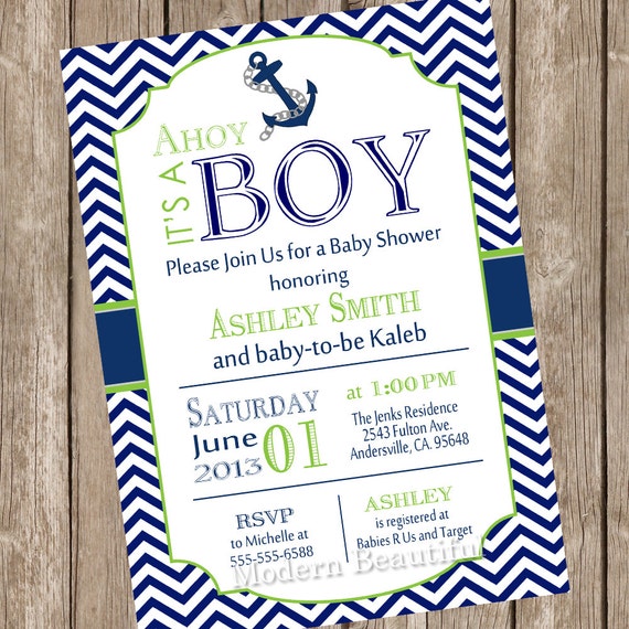 Ahoy Baby Shower Invitations 7